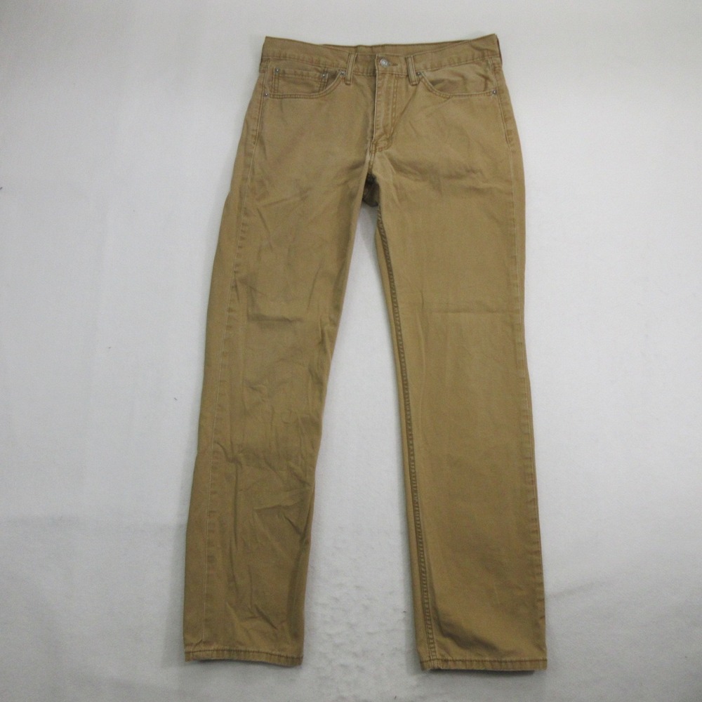 Levi's Men's 514 Straight Leg Jeans Size 34x34 Tan Khaki 100% Cotton Regular Fit